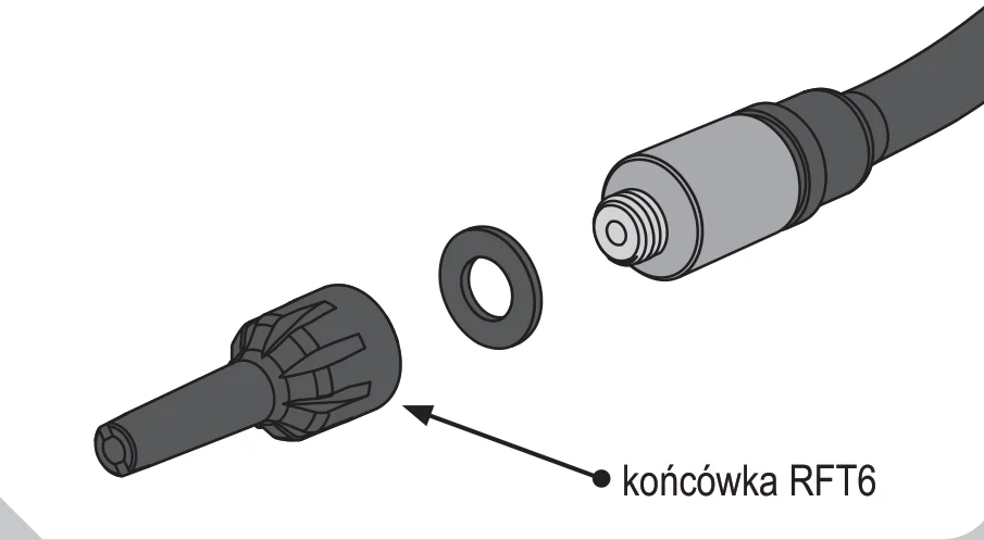 Końcówka filtrująca RFT6, uszczelka i gwint na końcu sondy DR58